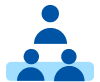 Blue icon that represents people